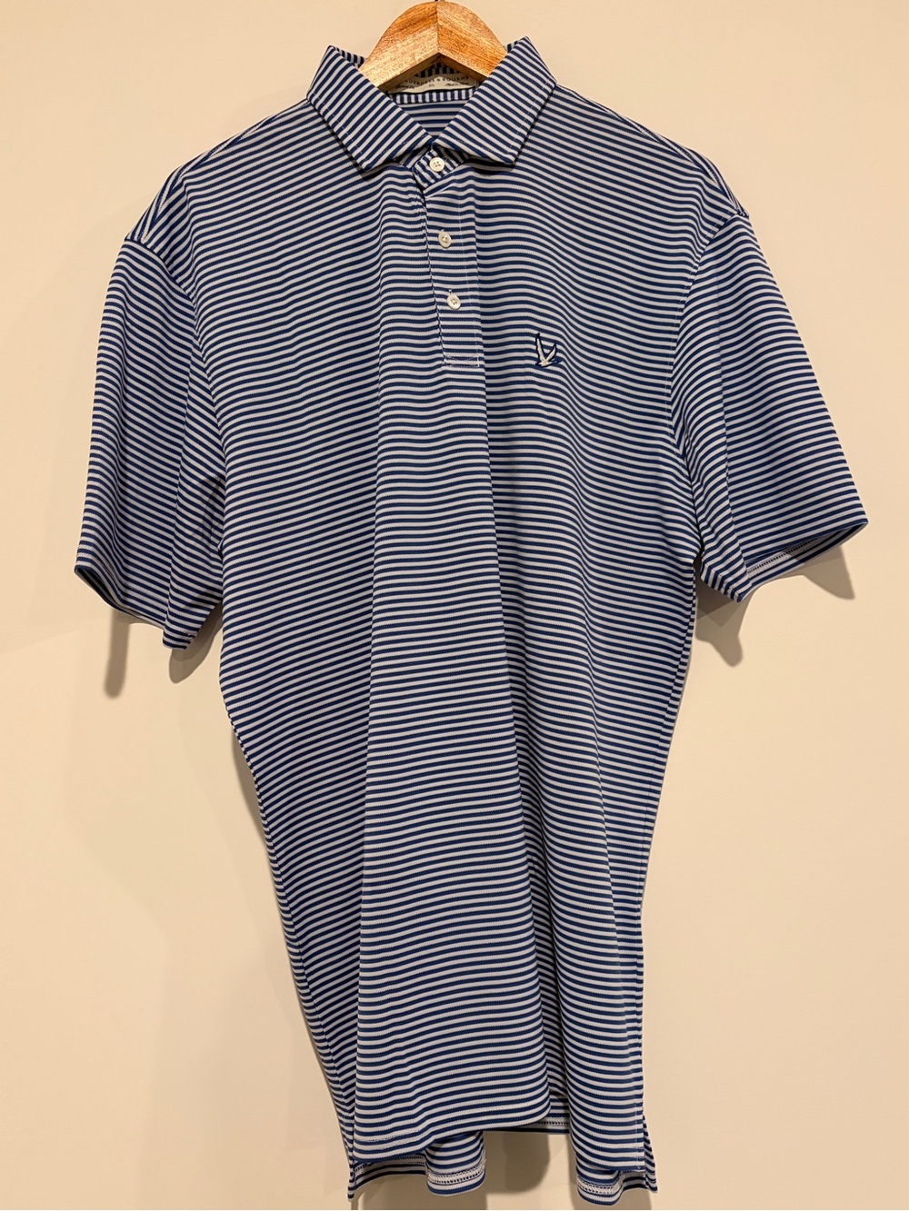 Holderness & Bourne Size XL Cobalt White The Maxwell Performance Golf Polo Shirt